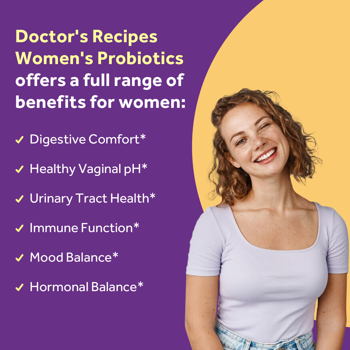 Doctor's Recipes Women's Probiotics Supports Digestive Comfort & Vaginal pH Balance