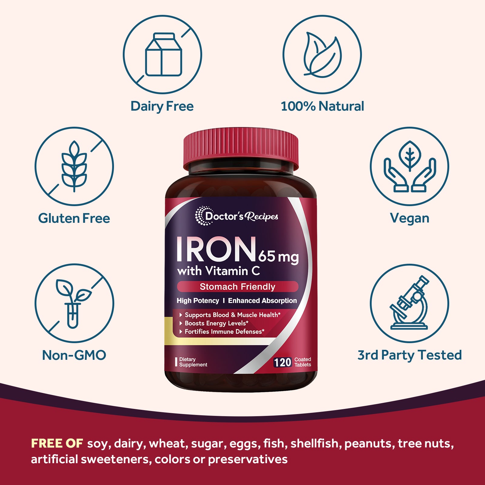 Iron 65mg 120 Tablets