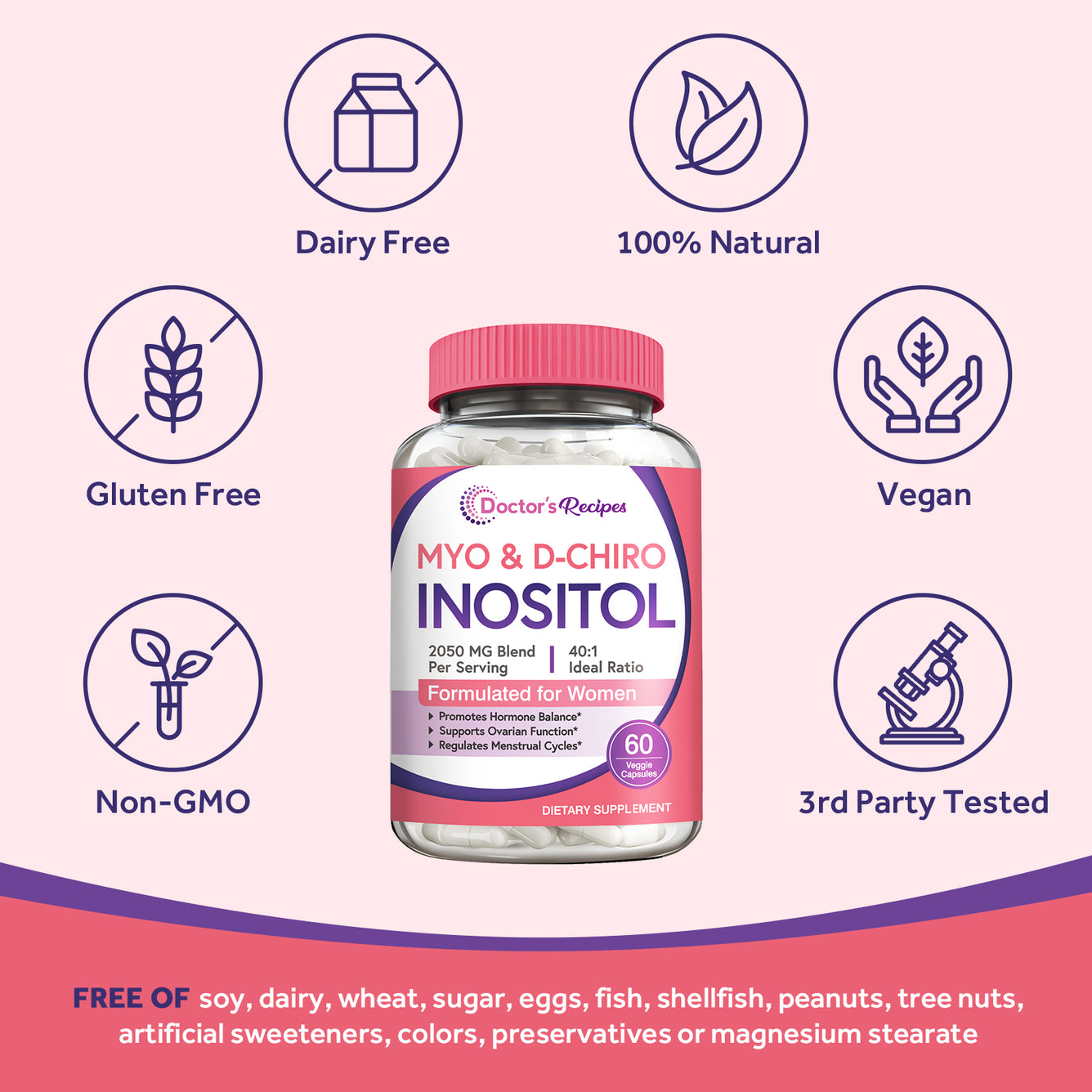 Myo & D-Chiro Inositol 2050mg 60 Caps