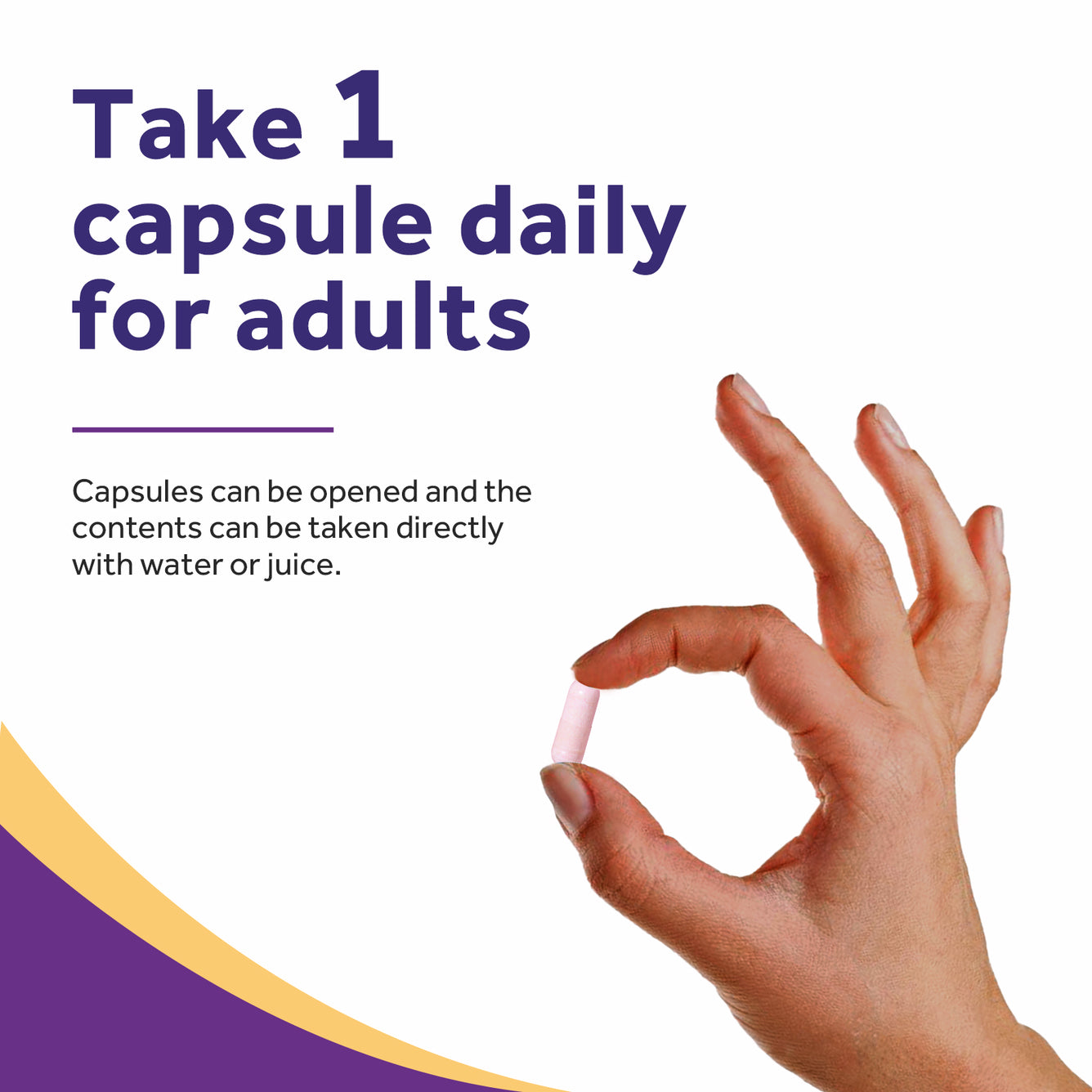 Take 1 Doctor's Recipes Women's Probiotics capsule daily for adults