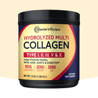 Doctor's Recipes Multi Collagen Powder, Type I II III V X, for Skin, Hair, Nails & Joints, Unflavored, Paleo & Keto, 16oz