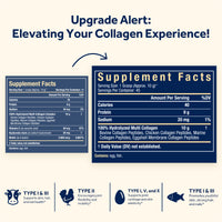 Supplement Facts | 10g MG of Collagen, Type I II III V X | 45 servings