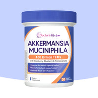 Doctor's Recipes Akkermansia Probiotic, Akkermansia Muciniphila 100 Billion TFUs with Cranberry Blueberry & Pomegranate Extract, GLP-1 Booster, 30 Veggie Caps