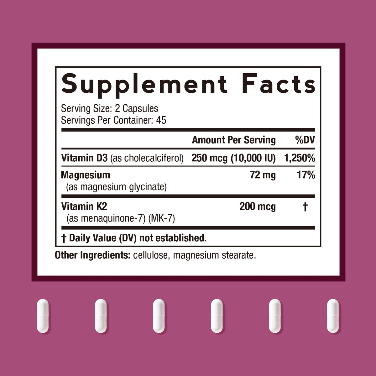 D3 + K2 + Magnesium Capsules
