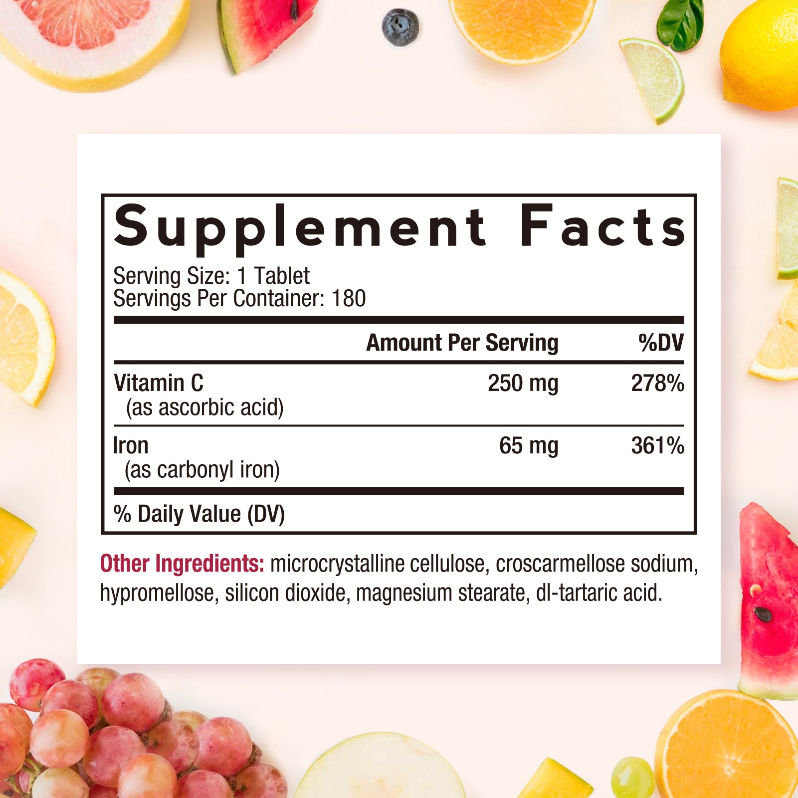 Iron 65mg with Vitamin C