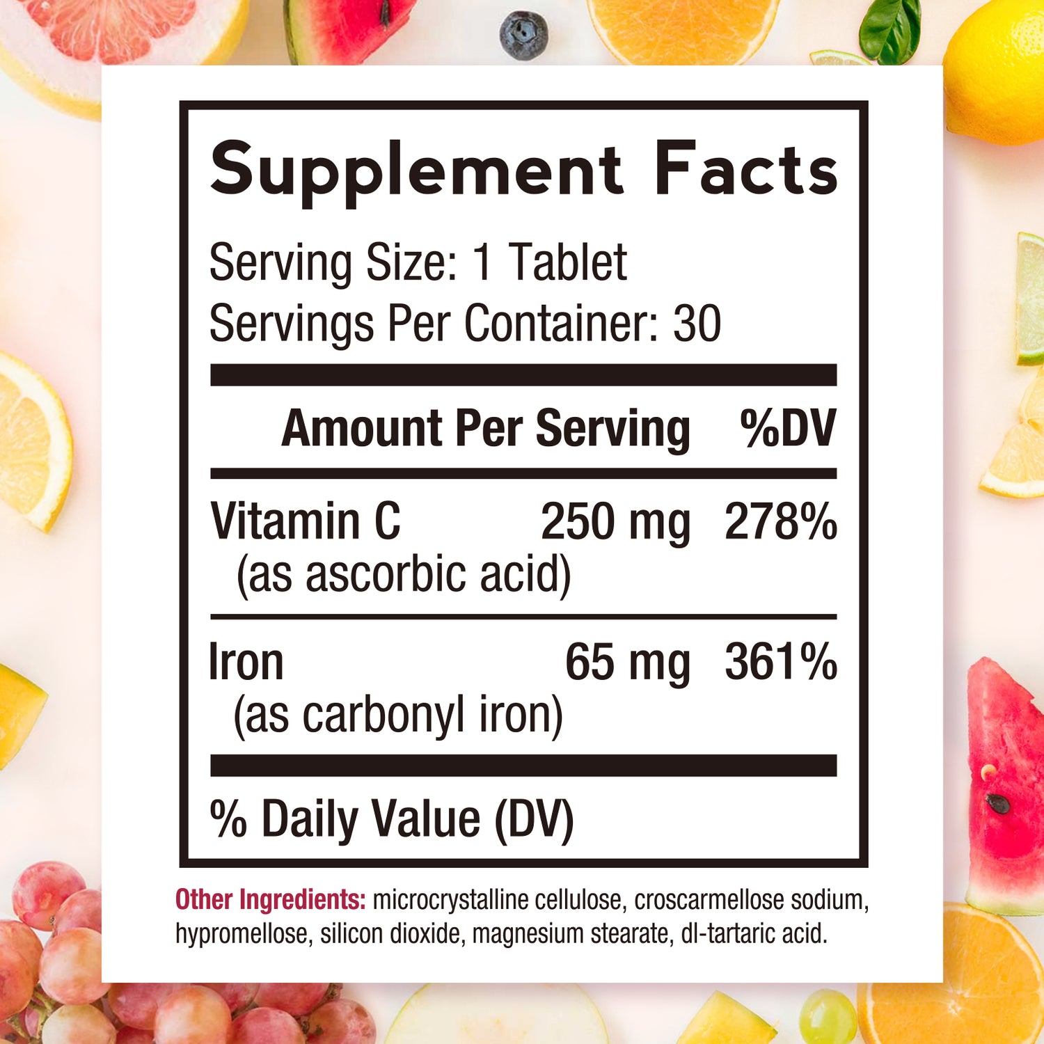 Iron 65mg 30 Tablets