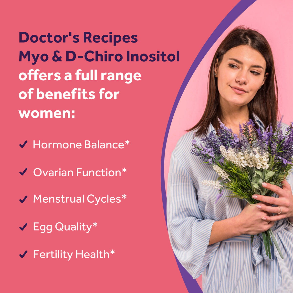 Doctor's Recipes Myo-Inositol & D-Chiro Inositol support hormone, ovarian, menstrual health