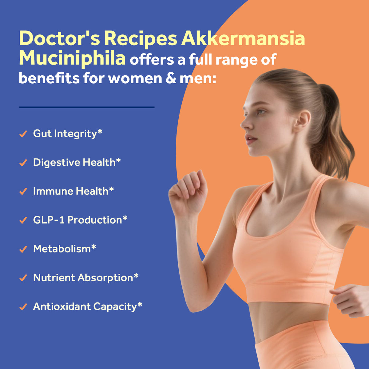 Doctor's Recipes Akkermansia Probiotic promote gut digestive immune Health & GLP-1 production
