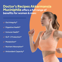 Doctor's Recipes Akkermansia Probiotic promote gut digestive immune Health & GLP-1 production