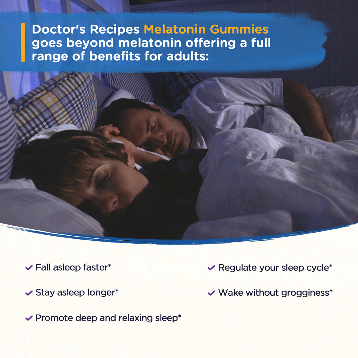 Doctor's Recipes Melatonin Gummies works naturally with your body's sleep rhythm
