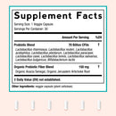 Doctor’s Recipes Women's Probiotics Supplement Facts, Probiotics Organic Prebiotics, 30 Capsules