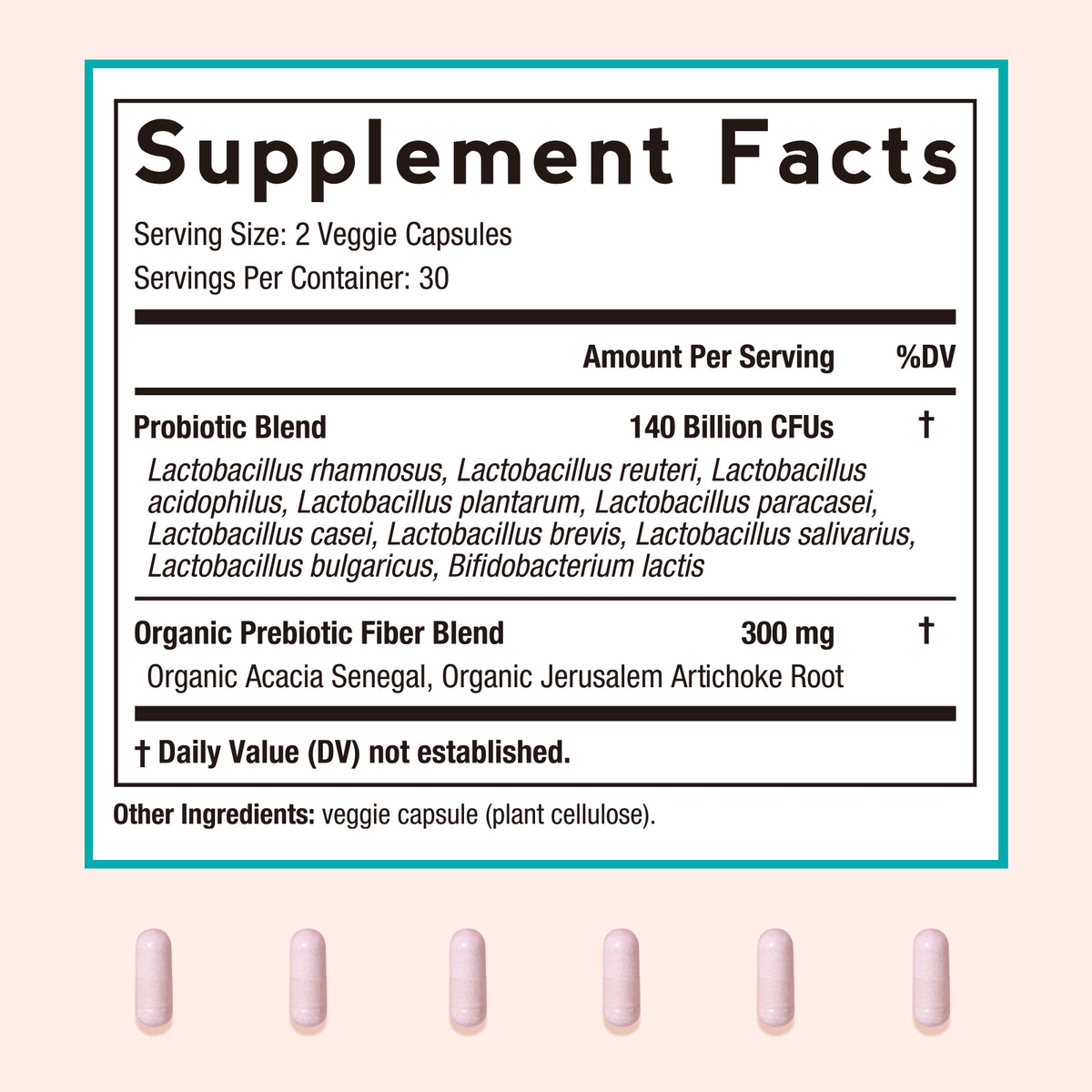 Doctor’s Recipes Women's Probiotics Supplement Facts, Probiotics Organic Prebiotics, 60 Capsules