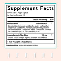 Doctor’s Recipes Women's Probiotics Supplement Facts, Probiotics Organic Prebiotics, 30 Capsules
