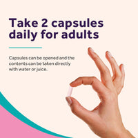 Take 2 Doctor's Recipes Women's Probiotics capsules daily for adults
