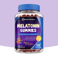 Doctor's Recipes Melatonin Gummies, 5 mg, with L-Theanine & Herbs, Natural Berry Flavor, 120 Count