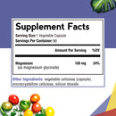Magnesium Glycinate Supplement Facts, 100 mg Elemental Magnesium, 90 servings