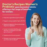 Doctor's Recipes Women's Probiotics promote digestion vaginal urinary tract mood health