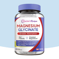 Doctor’s Recipes Magnesium Glycinate, Energy & Muscle Support, 90 Vegan Caps