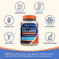 Doctor's Recipes Multi Collagen Peptide is free of GMO gluten soy dairy