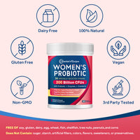 Doctor's Recipes Women's Probiotics is free of GMO gluten soy dairy