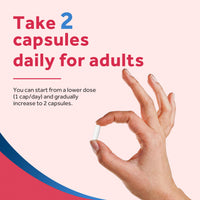 Take 2 Doctor's Recipes Women's Probiotics capsules daily for adults
